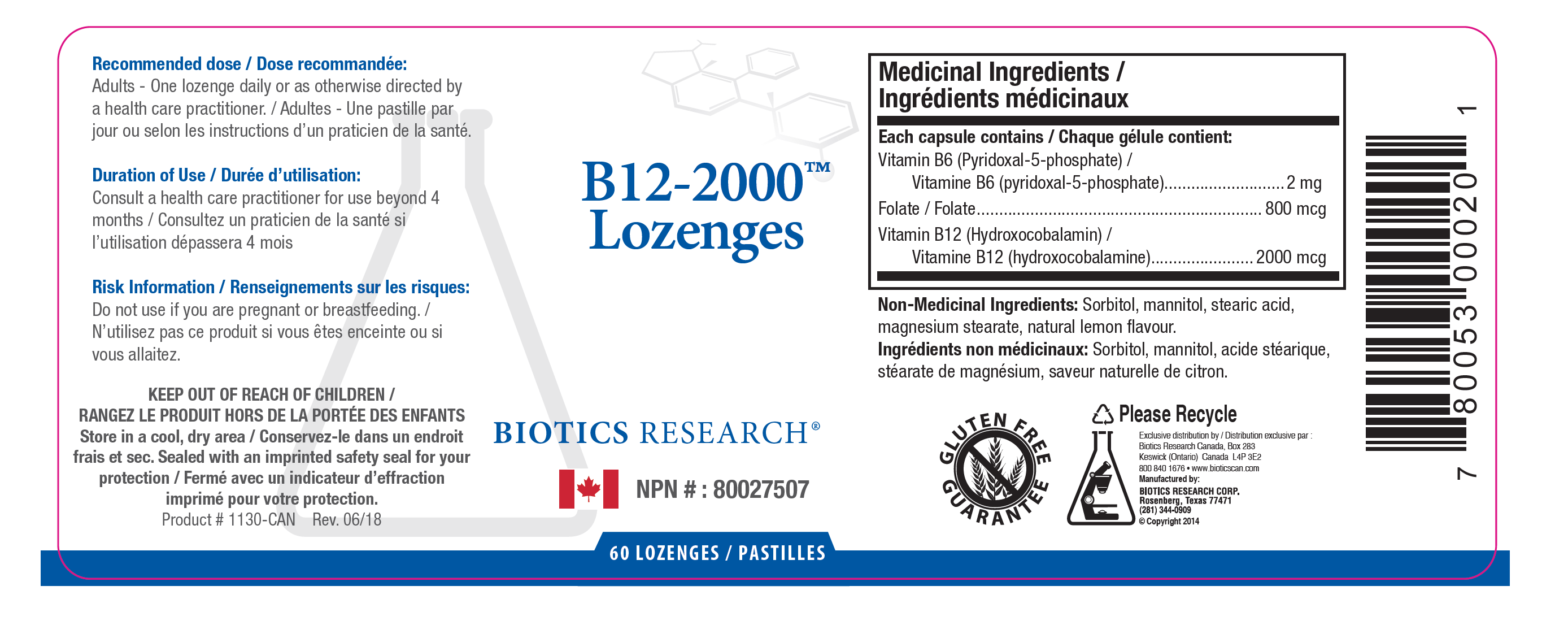 B12-2000 Lozenges