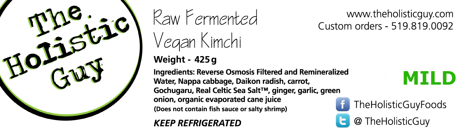Vegan Raw Fermented Kimchi Label - Mild - Website Version